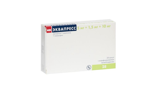 Эквапресс, капсулы с модиф высвоб 5мг+1,5мг 10мг №28