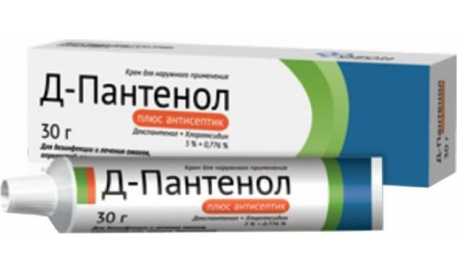 Д-Пантенол Плюс Антисептик, крем для наруж примен 5%+0,776% 30г