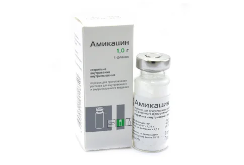 Амикацин, порошок для раствора для в/в и в/м введ 1000мг №1