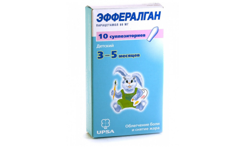 Эффералган, рект.супп д/дет. 80мг №10