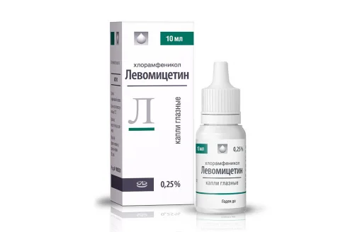 Левомицетин, капли глазн 0,25% фл 10мл