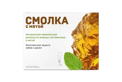 Живица смолка, жев листвен №5 мята
