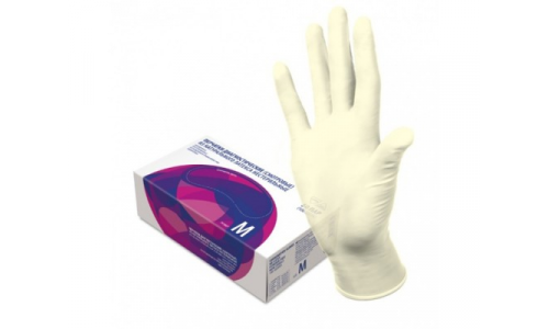Перчатки смотр латексные Top Glove р.M пар №50 н/стер опудр