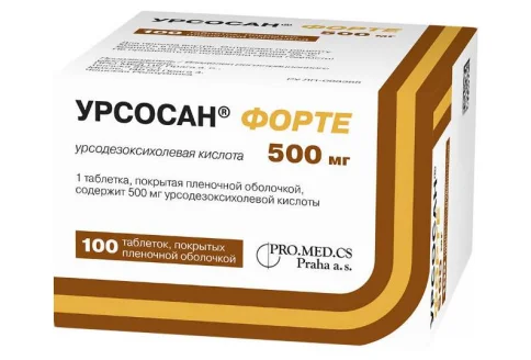 Урсосан Форте, таблетки ппо 500мг №100