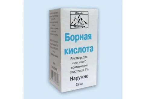 Борная кислота, раствор для местн примен спирт 3% фл 25мл