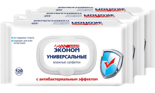 Эконом Смарт салфетки влаж а/бактер очищ №120