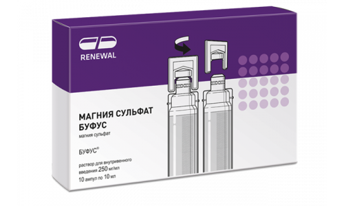 Магния Сульфат Буфус, раствор для в/в введ 250мг/мл 10мл №10