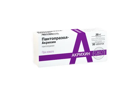 Пантопразол Акрихин, таблетки ппо кишечнораств 20мг №30