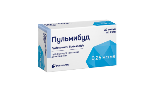Пульмибуд, суспензия для инг доз 0,25мг/мл 2мл №20