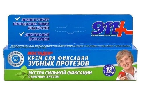 911 Мостаден крем для фиксации зубных протезов туб 40мл