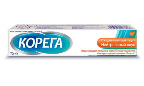 Корега крем для фиксации зубных протезов 70г нейтральный вкус