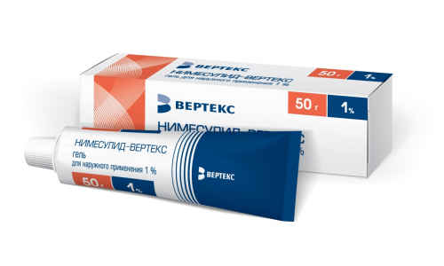 Нимесулид-Вертекс гель д/наруж примен 1% 50г