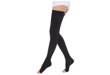Чулок 2 кл компрес до бедра р.4 черн откр мысок