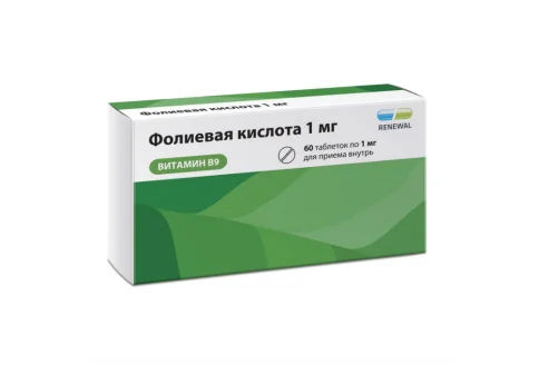 Фолиевая кислота Реневал, таблетки 1мг №60