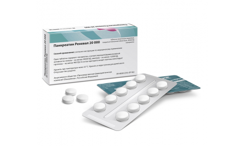 Панкреатин 20000-Реневал, таблетки ппо кишечнораств 20тыс ЕД №20 фото 2