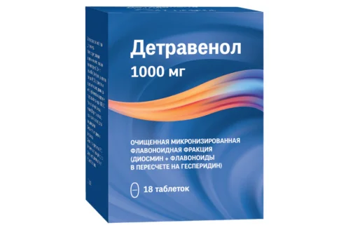 Детравенол, таблетки ппо 1000мг №18