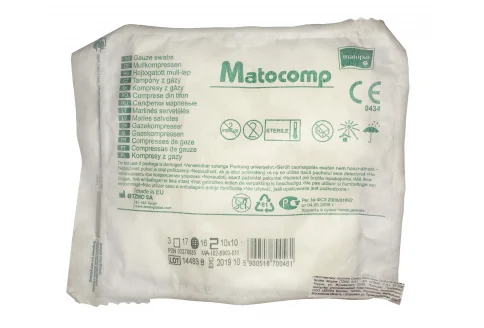 Салфетки стер Матокомп 10смX10см №3 16-сл 17-нит блистер