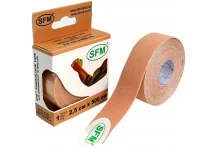SFM Пластер Кинезио Тейп лента кинеозилогическая хлопок 2,5смX500см бежевый