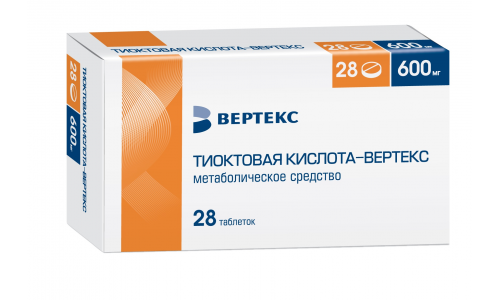 Тиоктовая Кислота Вертекс, таблетки ппо 600мг №28