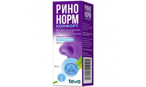 Ринонорм Комфорт, спрей наз доз 0,1мг+5мг/доз 90ДОЗ 10мл