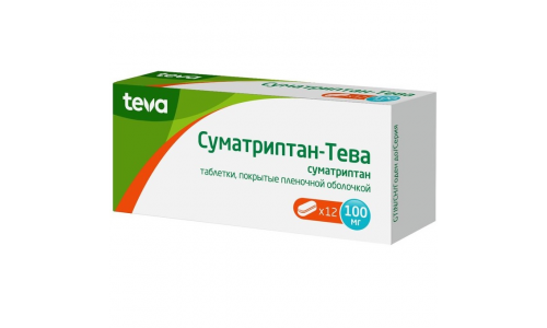 Суматриптан Тева, таблетки ппо 100мг №12