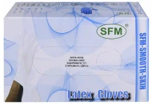 ПЕРЧАТКИ LATEX GLOVES SMOOTH-SKIN ЛАТЕКС. СМОТР. Н/СТЕР. ОПУДР. (М) №50 (ПАР)