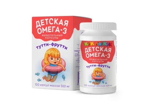 Омега-3 Кук Ля Кук, капсулы жев для детей №100 тутти-фрутти