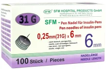 SFM иглы для шриц-ручки 0,25ммX6мм р.31G №100