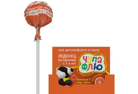 Барсукор чупа-флю леденец на палочке вкус апельс 10г