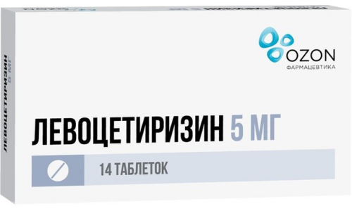 Левоцетиризин, таблетки ппо 5мг №14