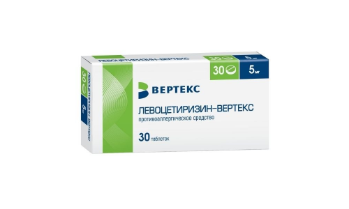 Левоцетиризин Вертекс, таблетки ппо 5мг №30