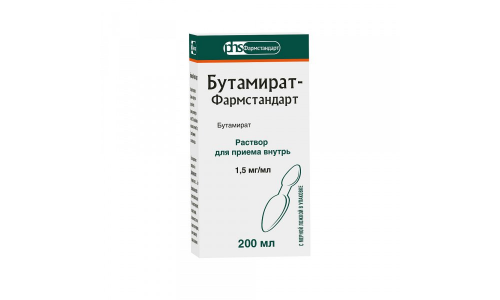 Бутамират Фармстандарт, раствор для внутр примен 1,5мг/мл 200мл