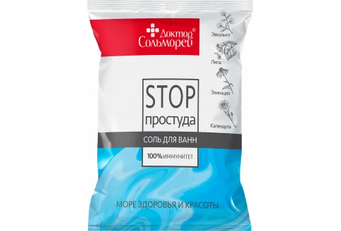 Доктор СольМорей соль для ванн морская 500г стоп-простуда