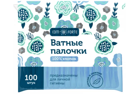 Ватные палочки Комфорте №100 п/э