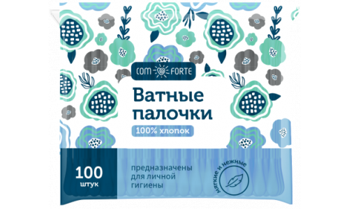 Ватные палочки Комфорте №100 п/э