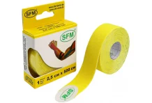 SFM Пластер Кинезио Тейп лента кинезиологическая хлопок 2,5смX500см желтый