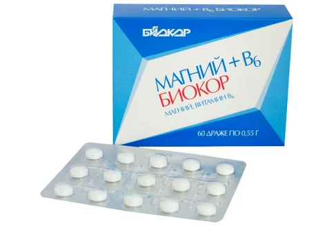 Магний B6-Биокор, драже 0,55г №60
