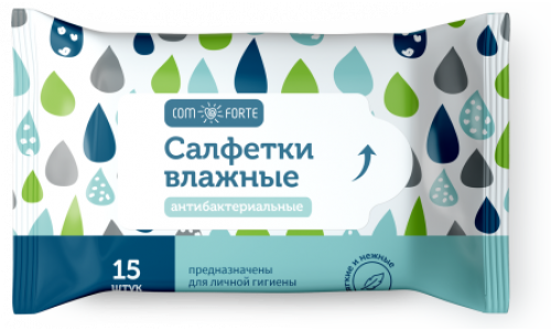 Салфетки влажные Комфорте а/бактер №15