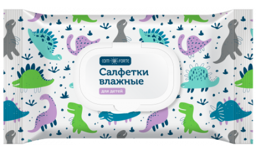 Салфетки влажные Комфорте детские №60 пластик клапан
