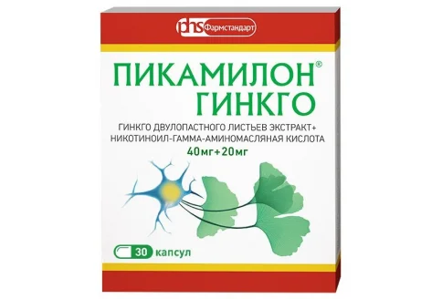 Пикамилон гинко, капсулы 40мг+20мг №30