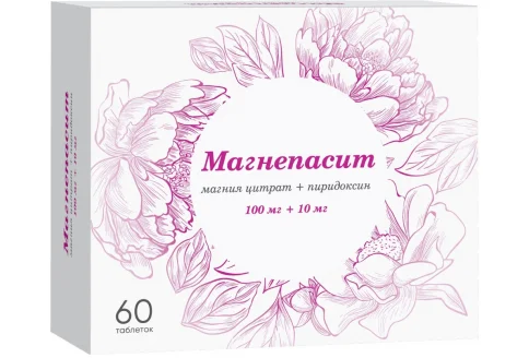 Магнепасит, таблетки ппо 100мг+10мг №60