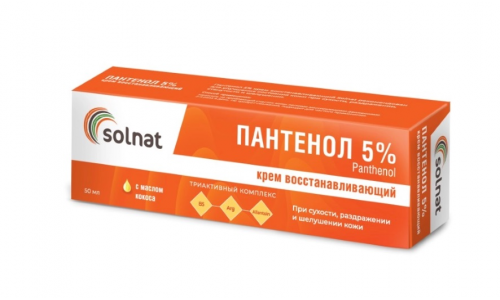 Пантенол, крем восстан 5% 50мл Солнат
