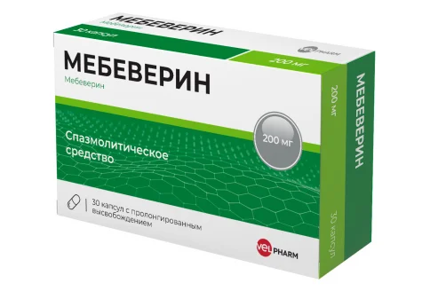 Мебеверин, капсулы пролонг высвоб 200мг №30