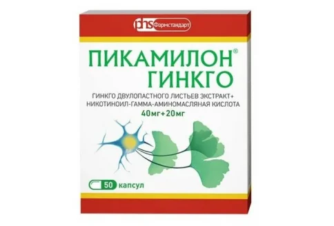 Пикамилон гинко, капсулы 40мг+20мг №50