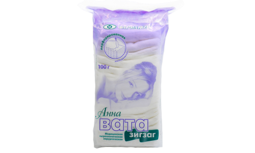 Вата хирург Зиг-Заг Анна 100г н/стер