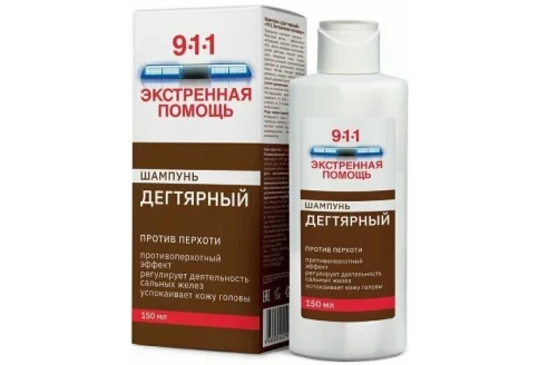 911 Экстренная Помощь шампунь дегтярный 150мл против перхоти