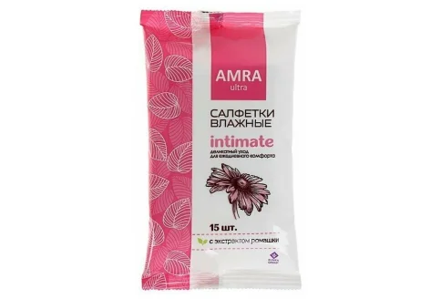 Салфетки влаж Амра для интимной гигиены №15
