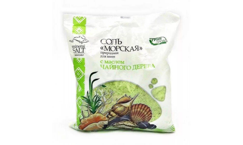 Соль морская с маслом чайного дерева 1кг