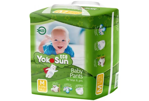 Yokosun Eco подгузники-трусики для детей р.M 6-10 кг №14