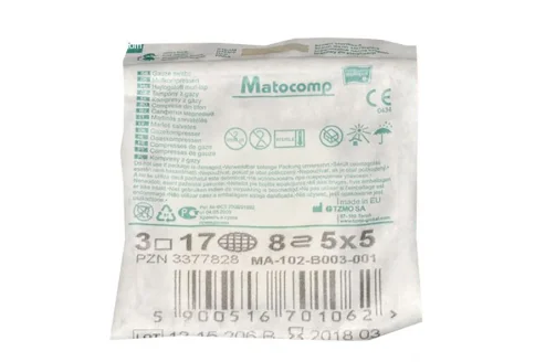 Салфетки стер Матокомп 5смX5см №3 8 сл 23г/м блистер